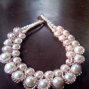 Faux pearl gold thick choker Never worn only to try on.